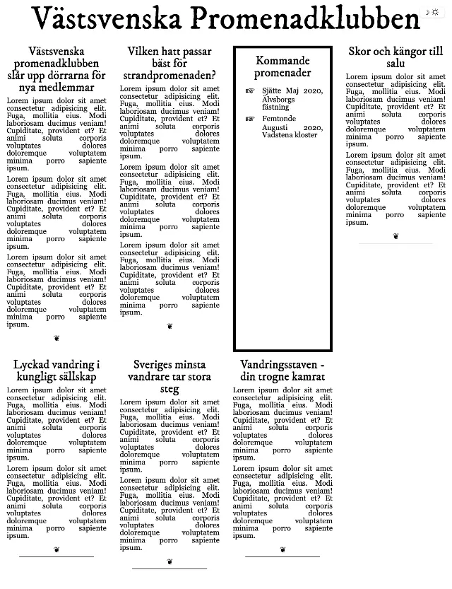 A grid layout that is very rigid. Screenshot.